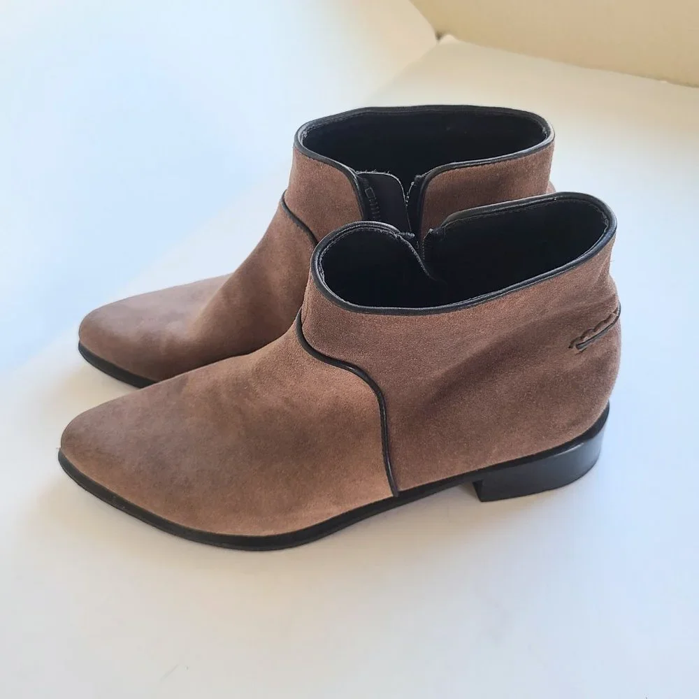 Rag & Bone 'Aston' Taupe Brown Suede Ankle Booties US Size 10 / EU Size 40